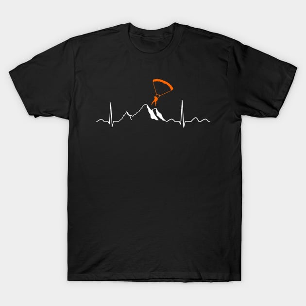 Heartbeat Paragliding T-Shirt by Creastorm